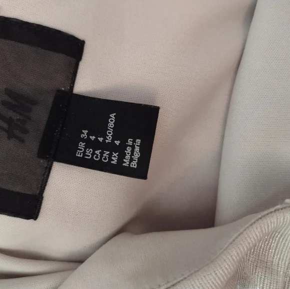 An H&M silvery champagne maxi dress with slit, size 4 - Picture 4 of 4